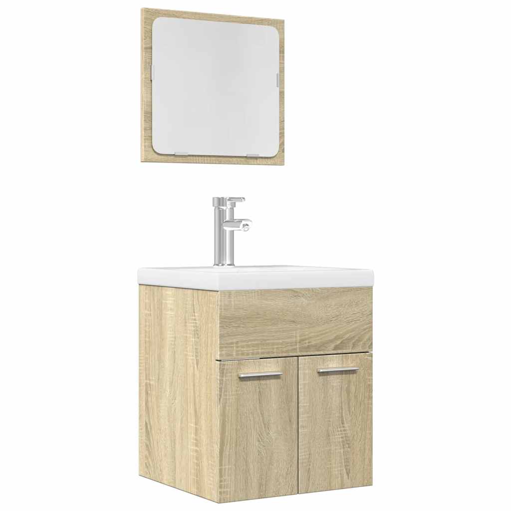 Set Mobilier De Baie, 2 Piese, Gri Extralucios, Pal