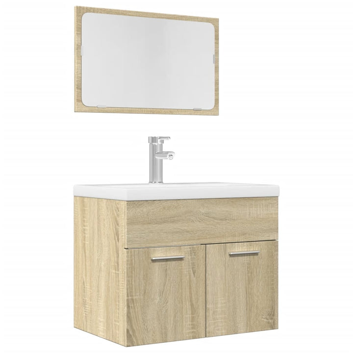 Set Mobilier De Baie, 2 Piese, Alb Extralucios, Pal