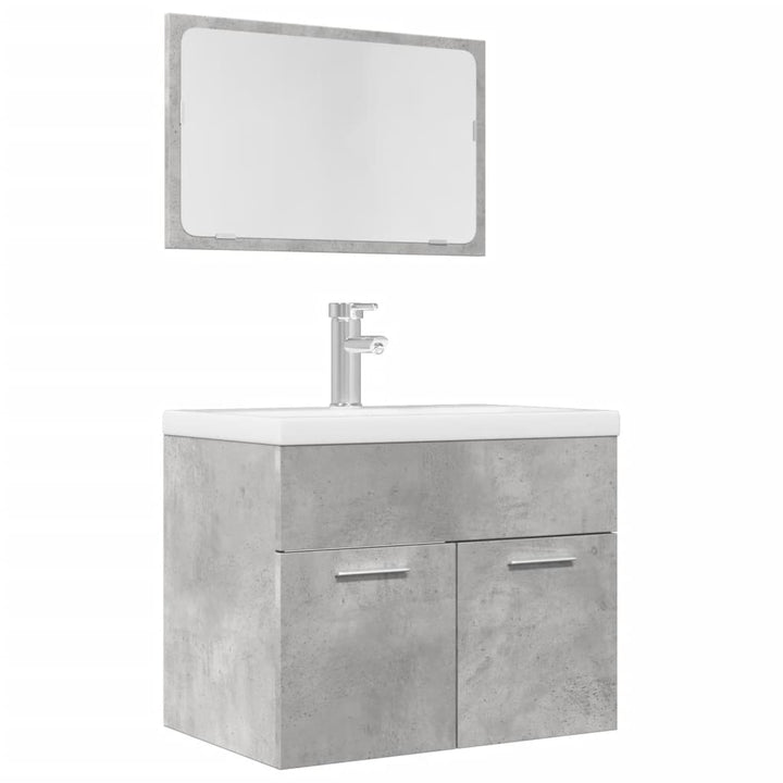 Set Mobilier De Baie, 2 Piese, Alb Extralucios, Pal
