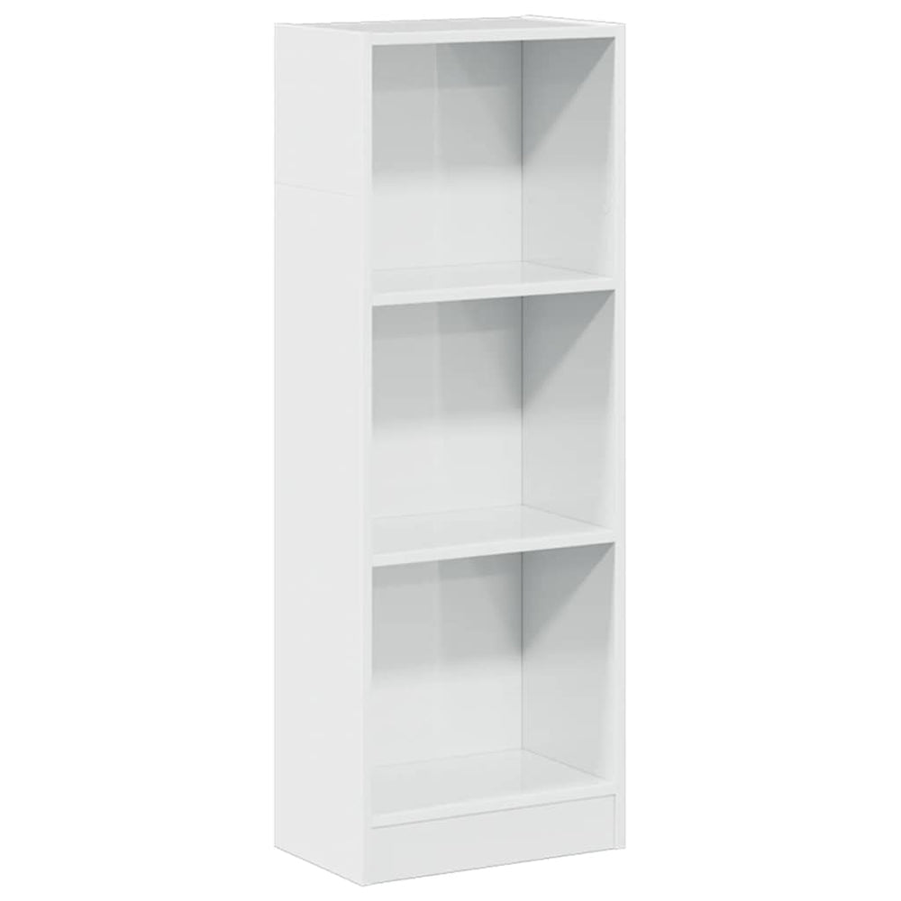 Bibliotecă, Alb Extralucios, 40X24X, Lemn Prelucrat