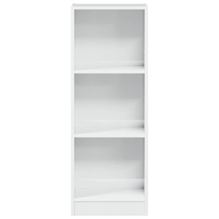 Bibliotecă, Alb Extralucios, 40X24X, Lemn Prelucrat