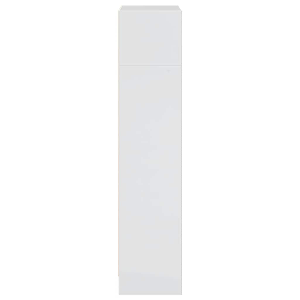 Bibliotecă, Alb Extralucios, 40X24X, Lemn Prelucrat