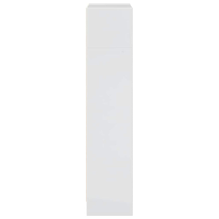 Bibliotecă, Alb Extralucios, 40X24X, Lemn Prelucrat