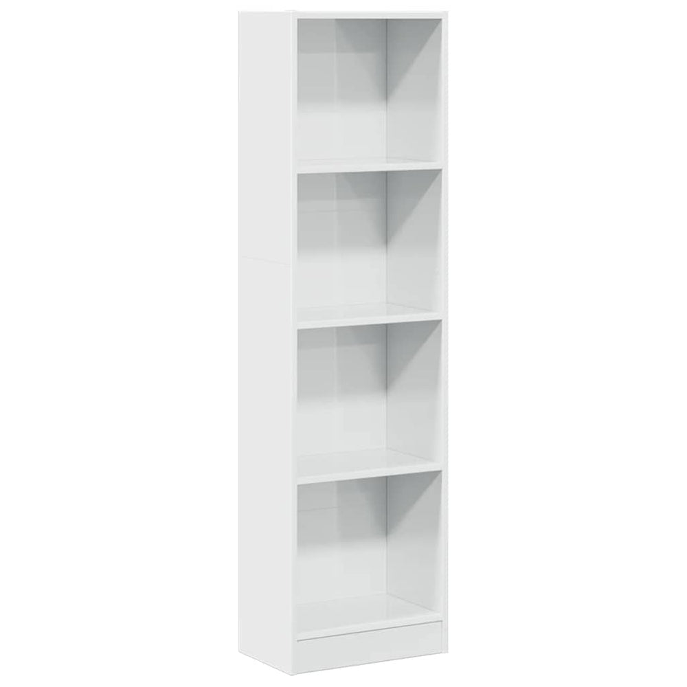 Bibliotecă, Alb Extralucios, 40X24X, Lemn Prelucrat