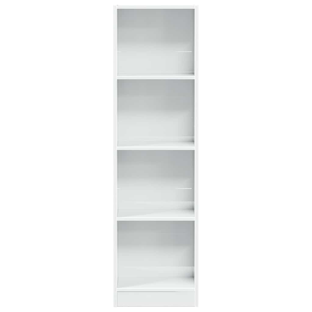 Bibliotecă, Alb Extralucios, 40X24X, Lemn Prelucrat
