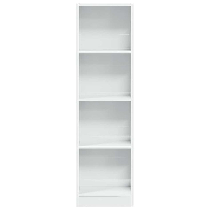 Bibliotecă, Alb Extralucios, 40X24X, Lemn Prelucrat