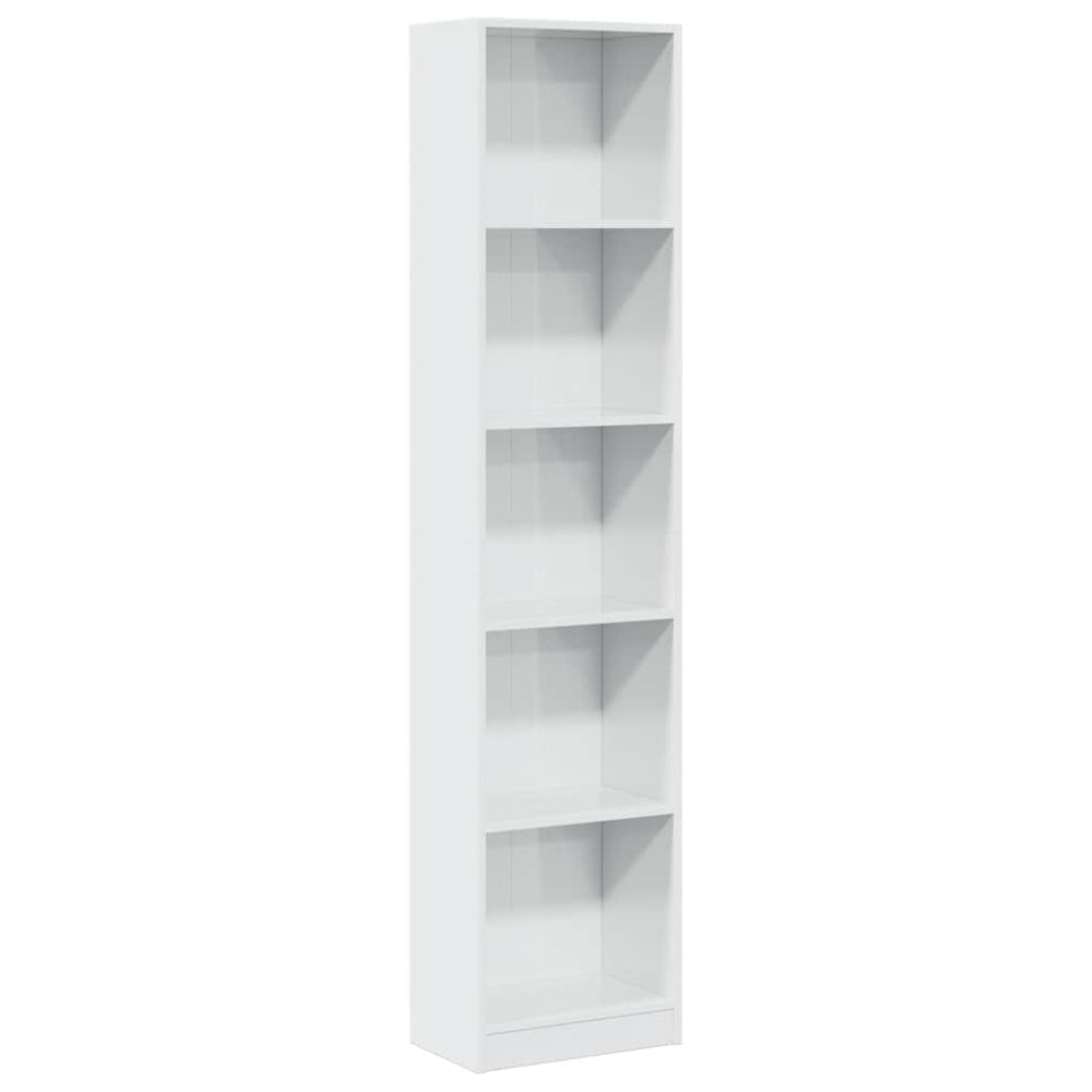 Bibliotecă, Alb Extralucios, 40X24X, Lemn Prelucrat