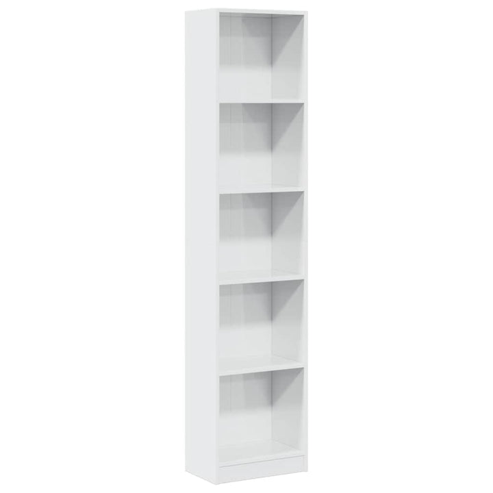 Bibliotecă, Alb Extralucios, 40X24X, Lemn Prelucrat
