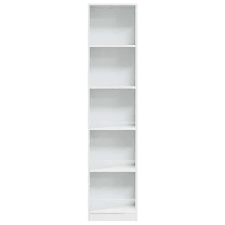 Bibliotecă, Alb Extralucios, 40X24X, Lemn Prelucrat