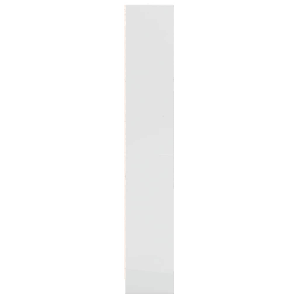 Bibliotecă, Alb Extralucios, 60X24X, Lemn Prelucrat