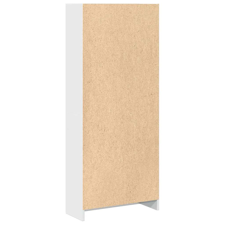 Bibliotecă, Alb Extralucios, 60X24X, Lemn Prelucrat
