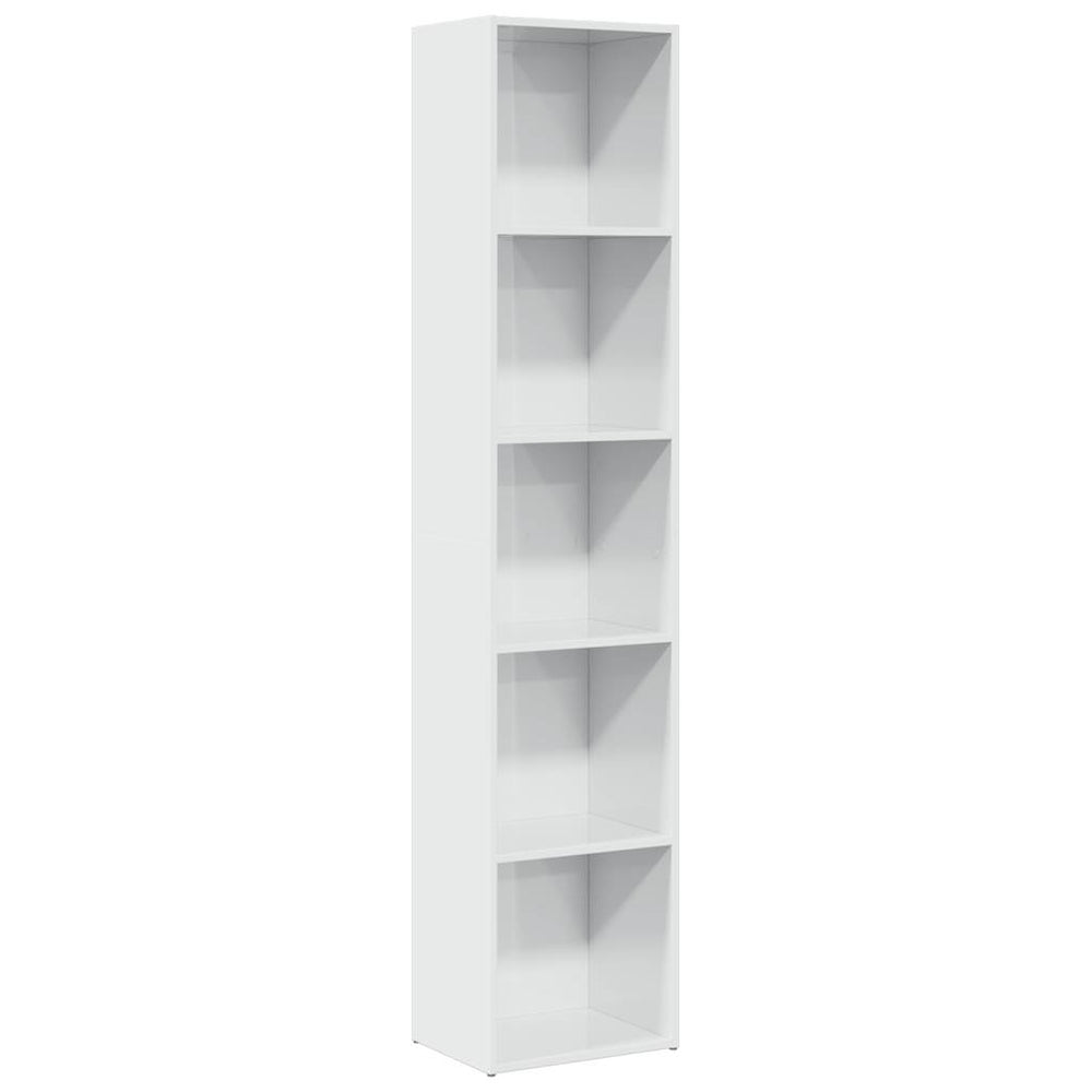 Bibliotecă, Alb Extralucios, 40X30X189 Cm, Lemn Prelucrat