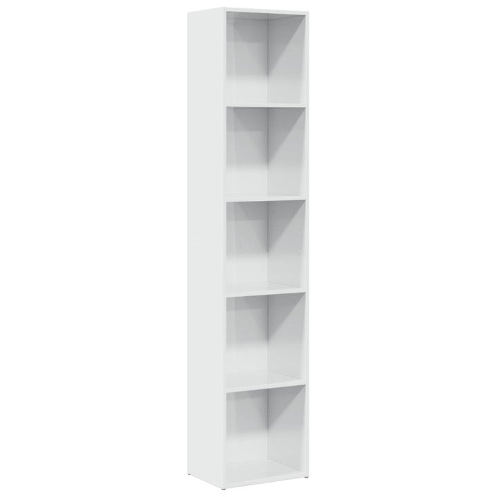 Bibliotecă, Alb Extralucios, 40X30X189 Cm, Lemn Prelucrat