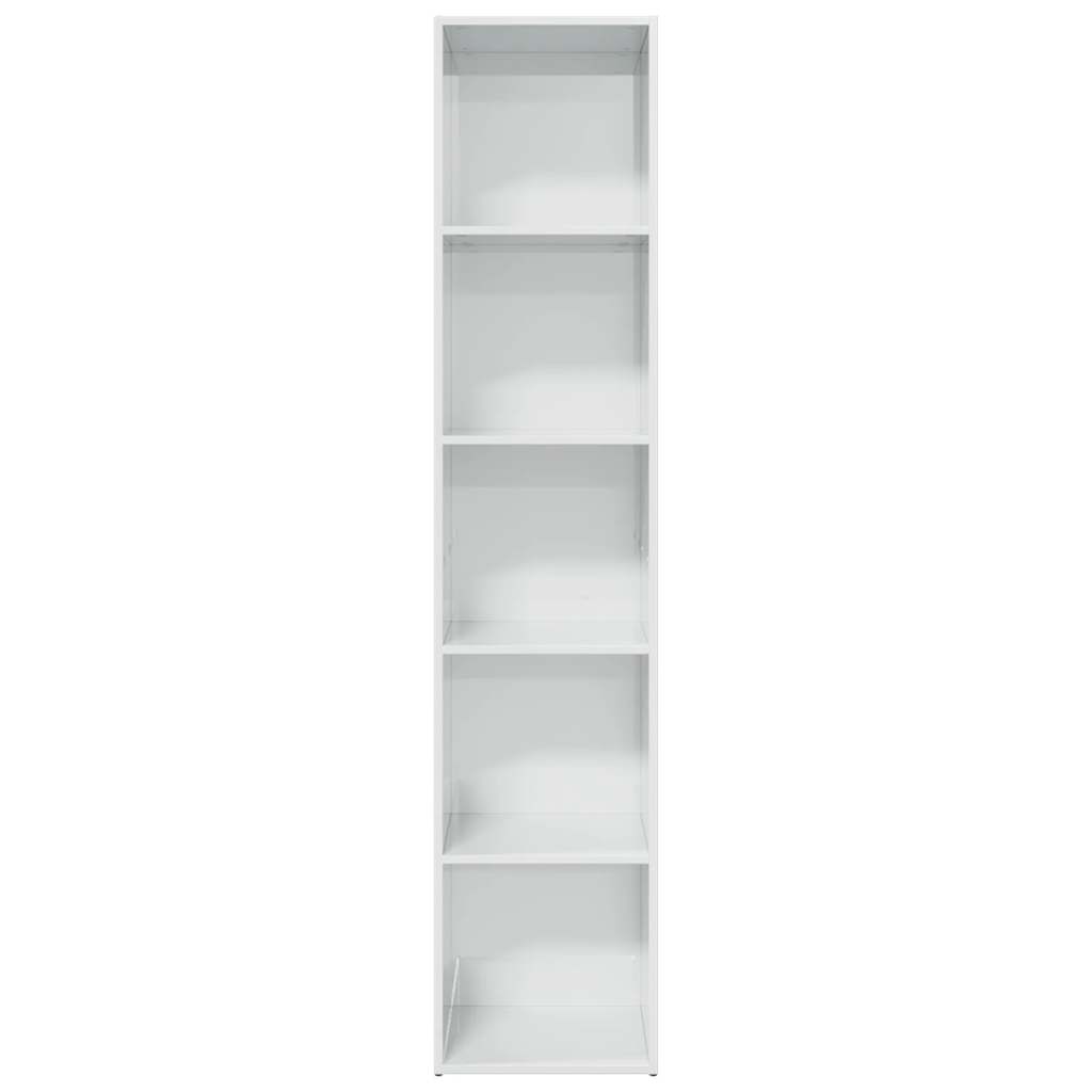 Bibliotecă, Alb Extralucios, 40X30X189 Cm, Lemn Prelucrat
