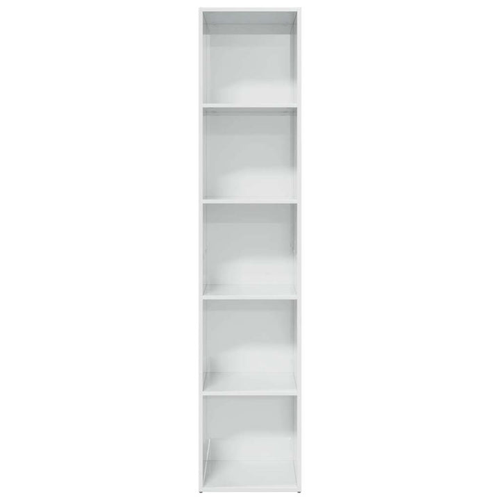 Bibliotecă, Alb Extralucios, 40X30X189 Cm, Lemn Prelucrat