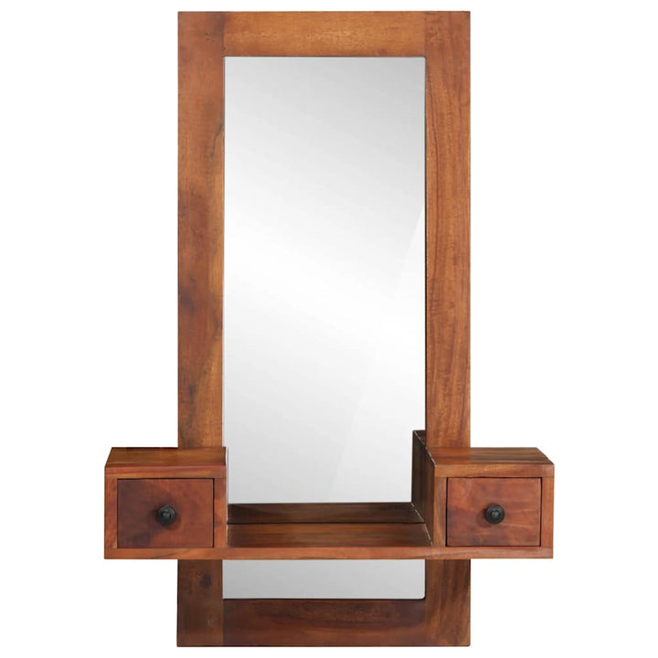 Oglindă De Perete Cu Sertare 60X33X90 Cm Lemn Masiv De Salcâm