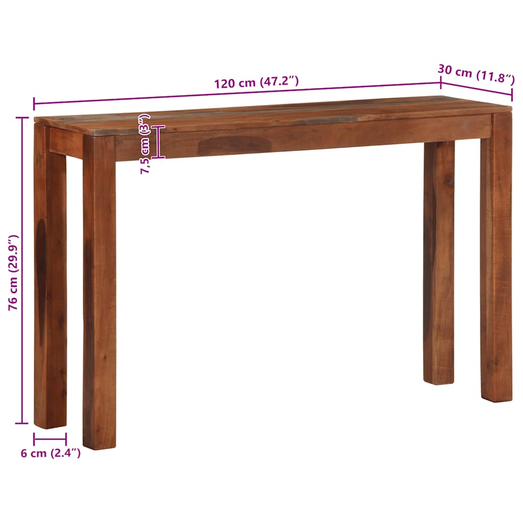 Consolă 120X30X76 Cm Din Lemn Masiv De Salcâm