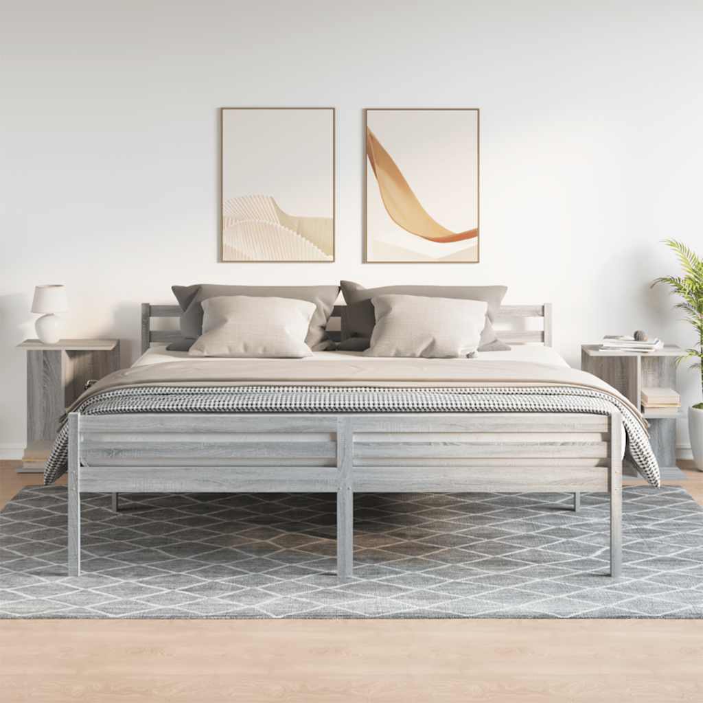 Noptiere 2 Buc Gri Sonoma 46,5X29X61 Cm Lemn Prelucrat