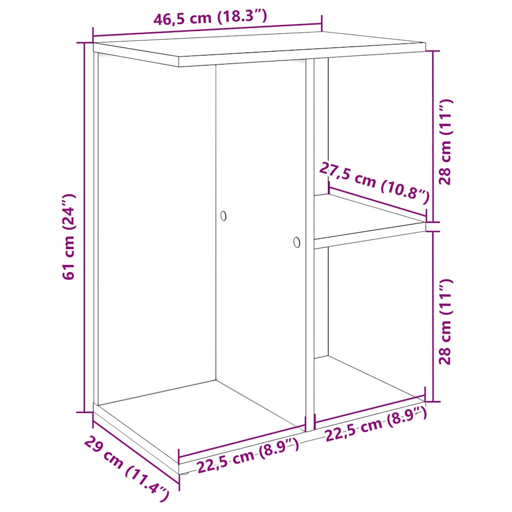 Noptiere 2 Buc Gri Sonoma 46,5X29X61 Cm Lemn Prelucrat