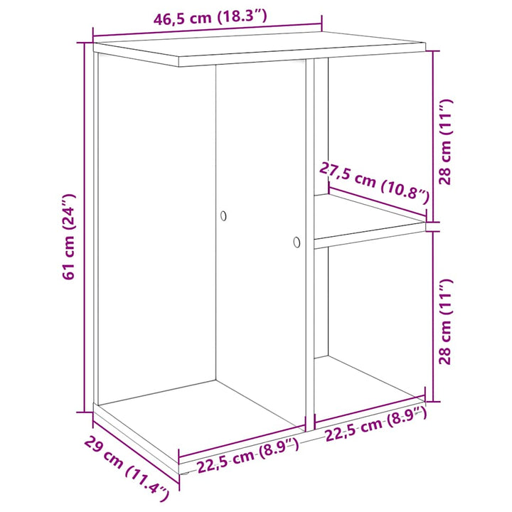 Noptiere 2 Buc Gri Sonoma 46,5X29X61 Cm Lemn Prelucrat