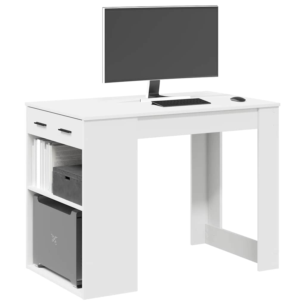 Birou Cu Sertar Și Raft 102X62X77,5 Cm Lemn Prelucrat