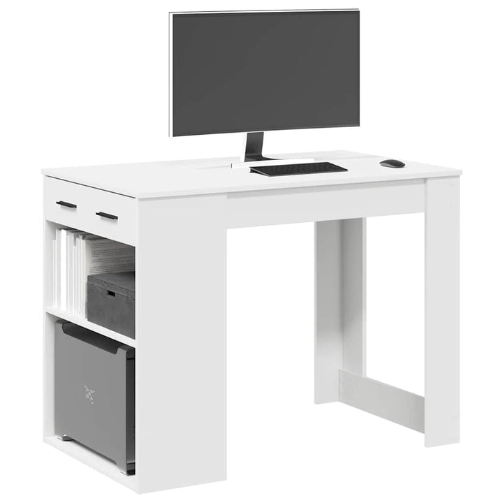Birou Cu Sertar Și Raft 102X62X77,5 Cm Lemn Prelucrat