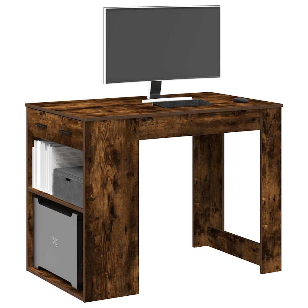 Birou Cu Sertar Și Raft 102X62X77,5 Cm Lemn Prelucrat
