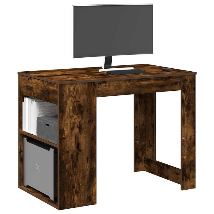 Birou Cu Sertar Și Raft 102X62X77,5 Cm Lemn Prelucrat