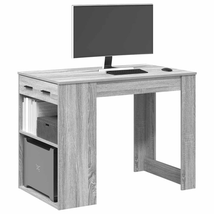 Birou Cu Sertar Și Raft 102X62X77,5 Cm Lemn Prelucrat