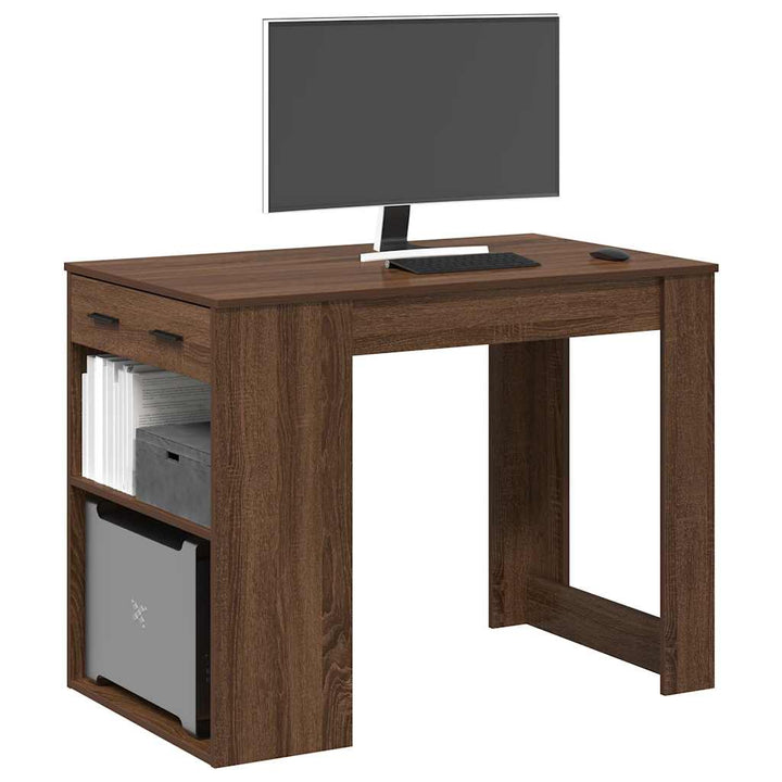 Birou Cu Sertar Și Raft 102X62X77,5 Cm Lemn Prelucrat