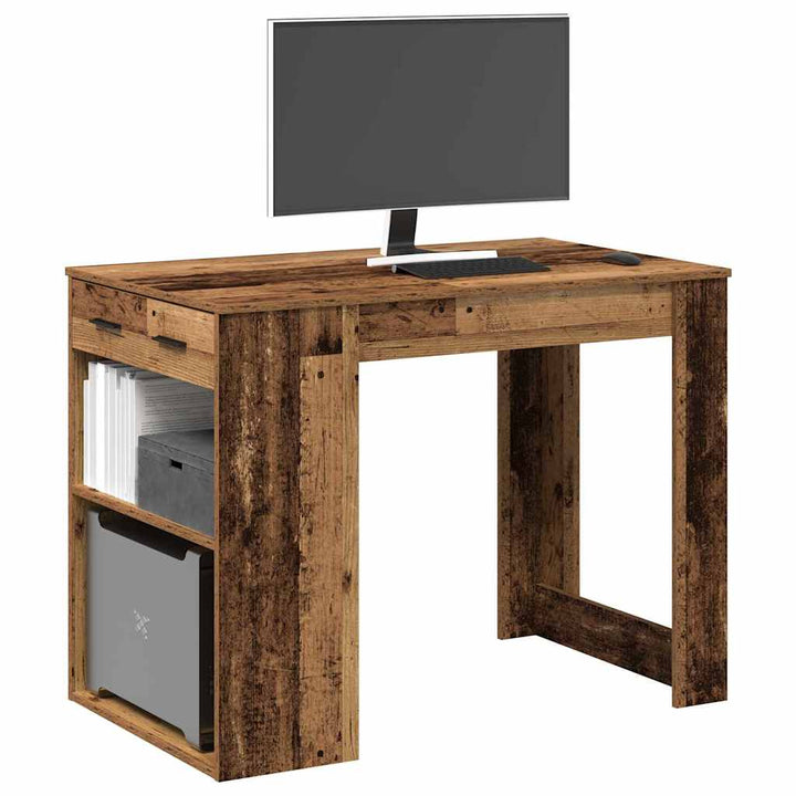 Birou Cu Sertar Și Raft 102X62X77,5 Cm Lemn Prelucrat