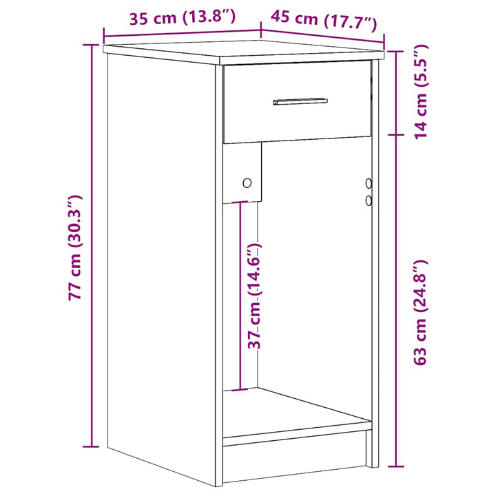 Suport Turn Computer Cu Sertar Gri Sonoma 35X45X77 Cm
