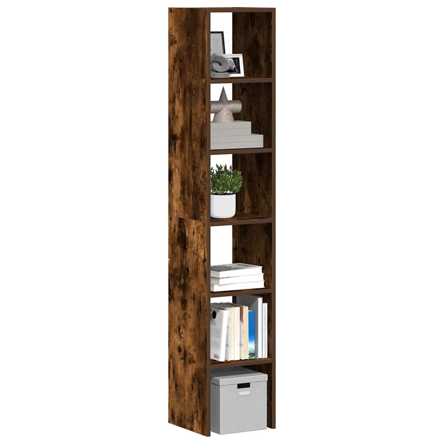 Biblioteci 2 Buc, Stivuibile, Stejar Fumuriu, Lemn Prelucrat