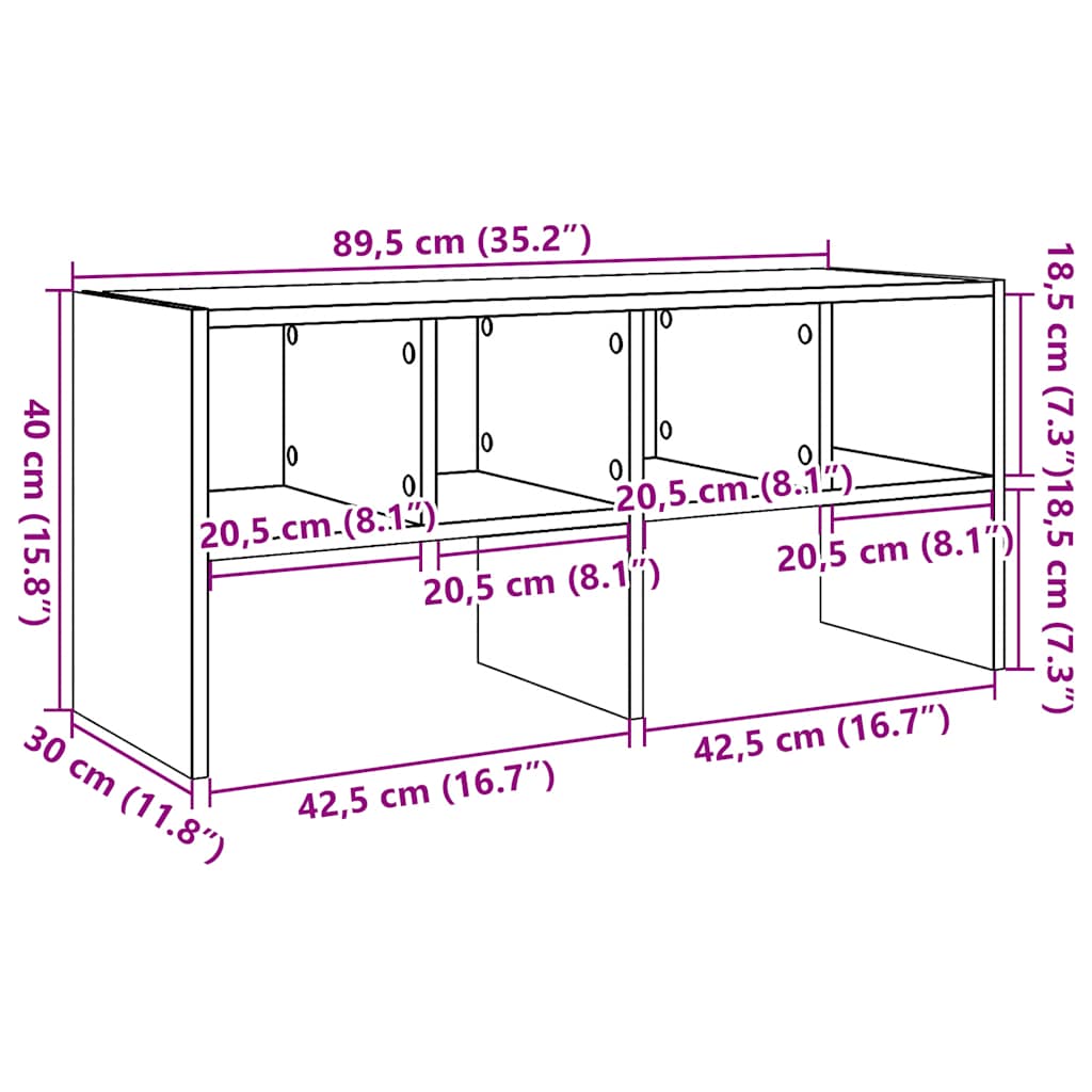 Suport Pantofi Stivuibil Stejar 89,5X30X40 Cm