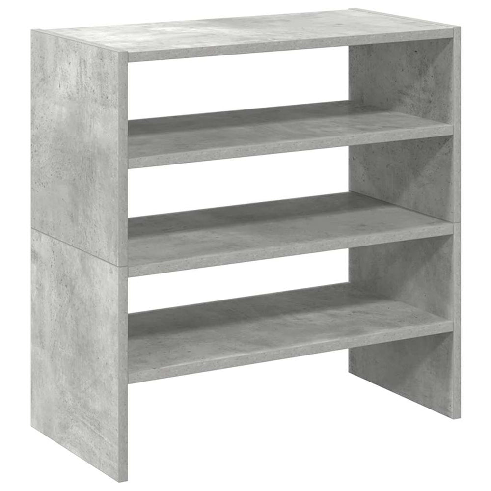 Rafturi De Pantofi 2 Buc Stivuibile Beton Gri 60X30X30,5 Cm