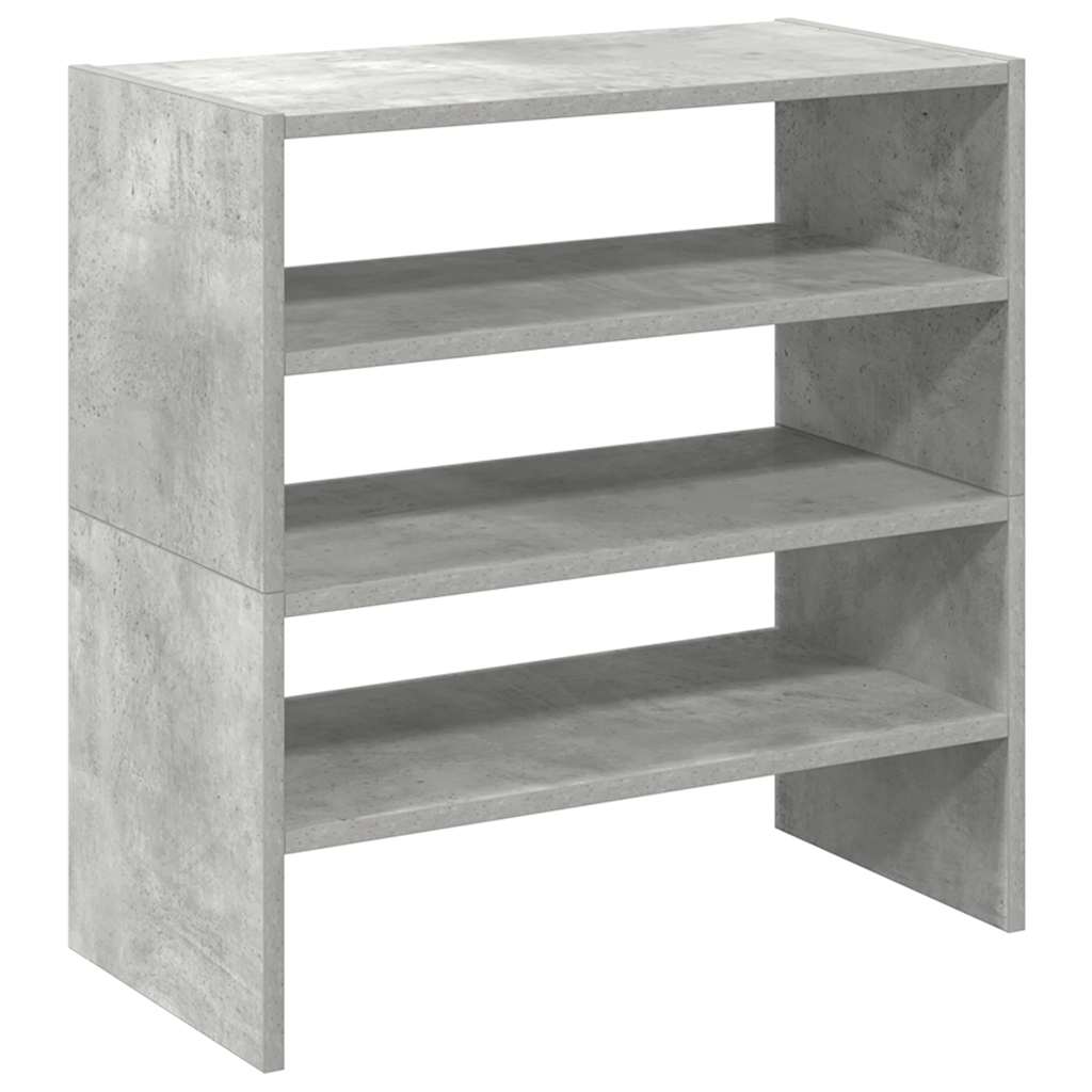 Rafturi De Pantofi 2 Buc Stivuibile Beton Gri 60X30X30,5 Cm
