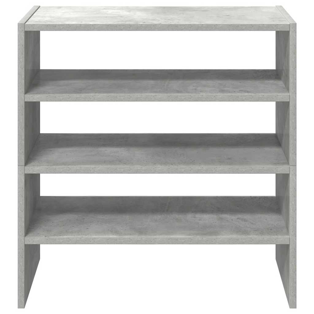 Rafturi De Pantofi 2 Buc Stivuibile Beton Gri 60X30X30,5 Cm