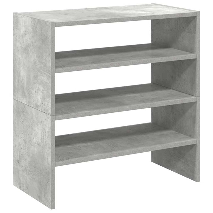 Rafturi De Pantofi 2 Buc Stivuibile Beton Gri 60X30X30,5 Cm