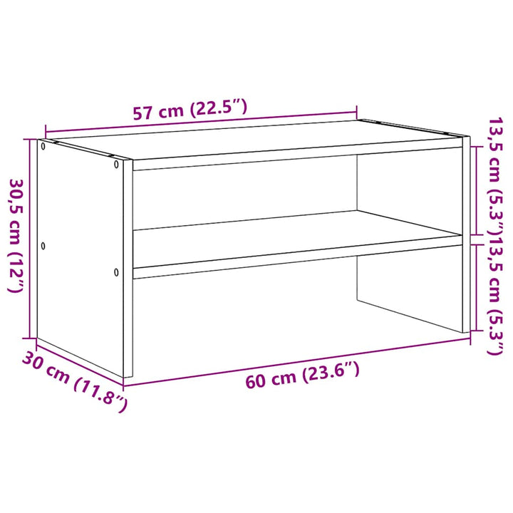 Suport Pantofi Stivuibil, Gri Sonoma 60X30X30,5 Cm