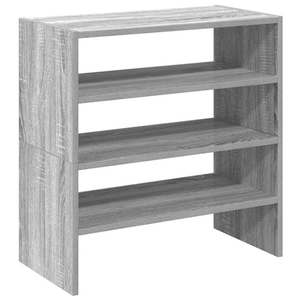 Rafturi Pentru Pantofi 2 Buc Stivuibile Gri Sonoma 60X30X30,5Cm