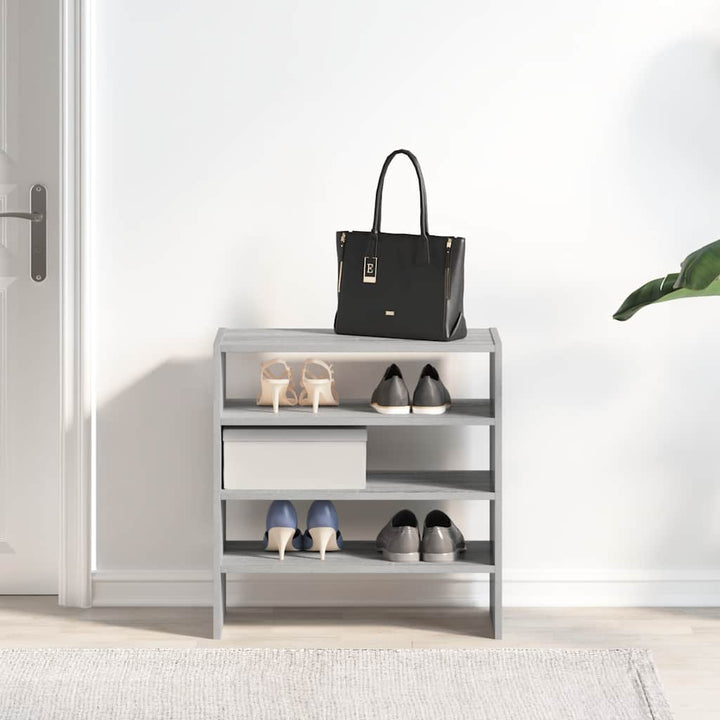 Rafturi Pentru Pantofi 2 Buc Stivuibile Gri Sonoma 60X30X30,5Cm
