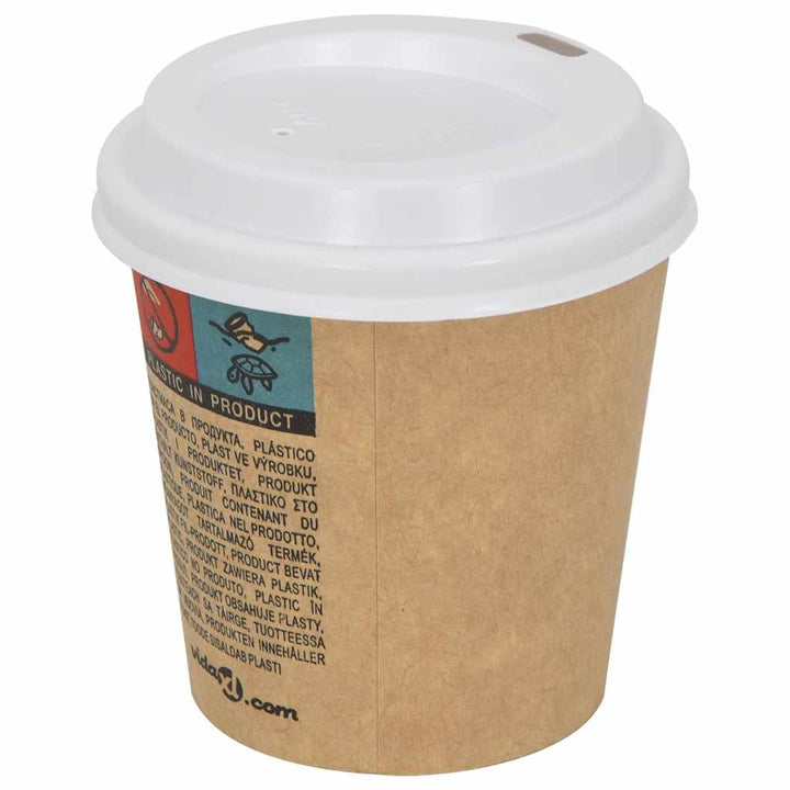 Capace Pentru Ceași Cafea Din Hârtie 8Oz 1000 Buc Plastic Alb