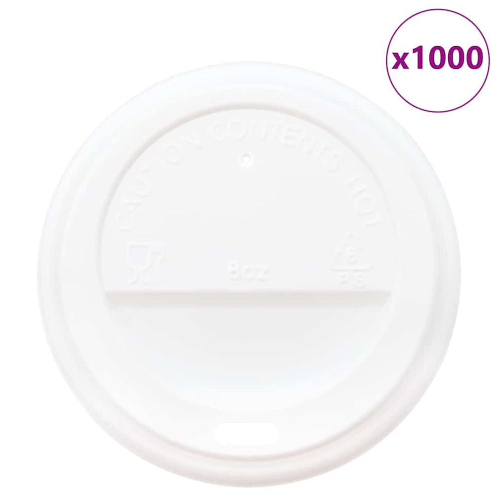 Capace Pentru Ceași Cafea Din Hârtie 8Oz 1000 Buc Plastic Alb