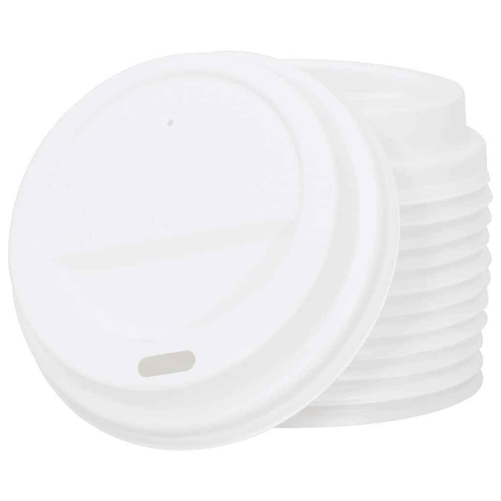 Capace Pentru Ceași Cafea Din Hârtie 8Oz 1000 Buc Plastic Alb