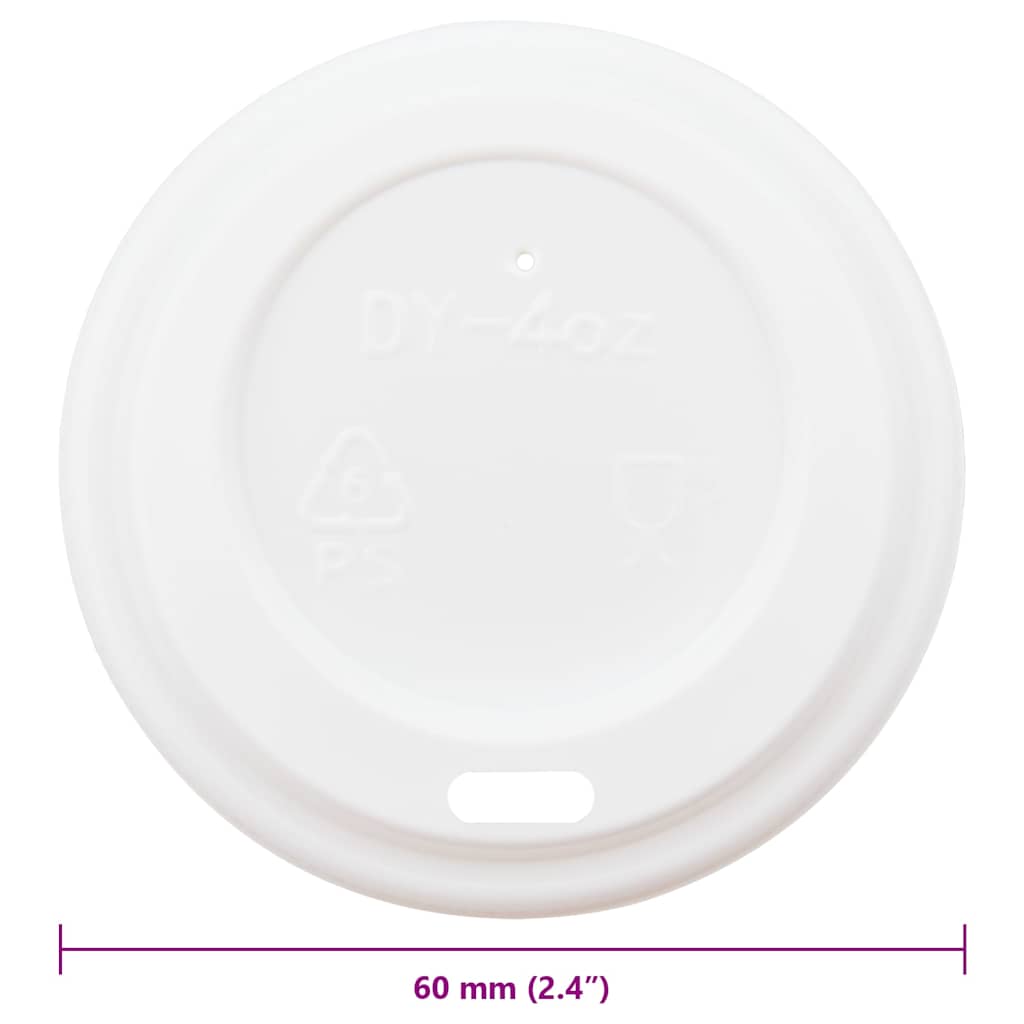 Capace Pentru Ceași Cafea Din Hârtie 8Oz 1000 Buc Plastic Alb