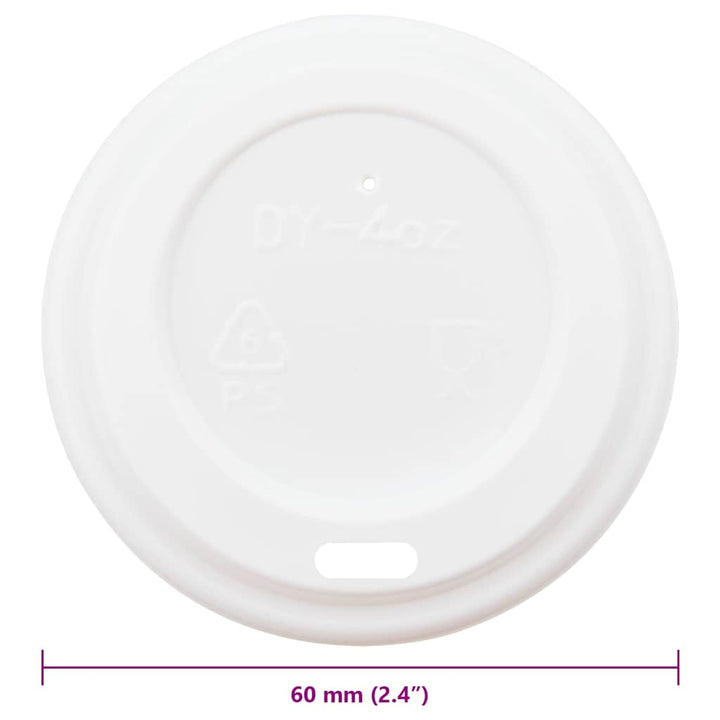 Capace Pentru Ceași Cafea Din Hârtie 8Oz 1000 Buc Plastic Alb