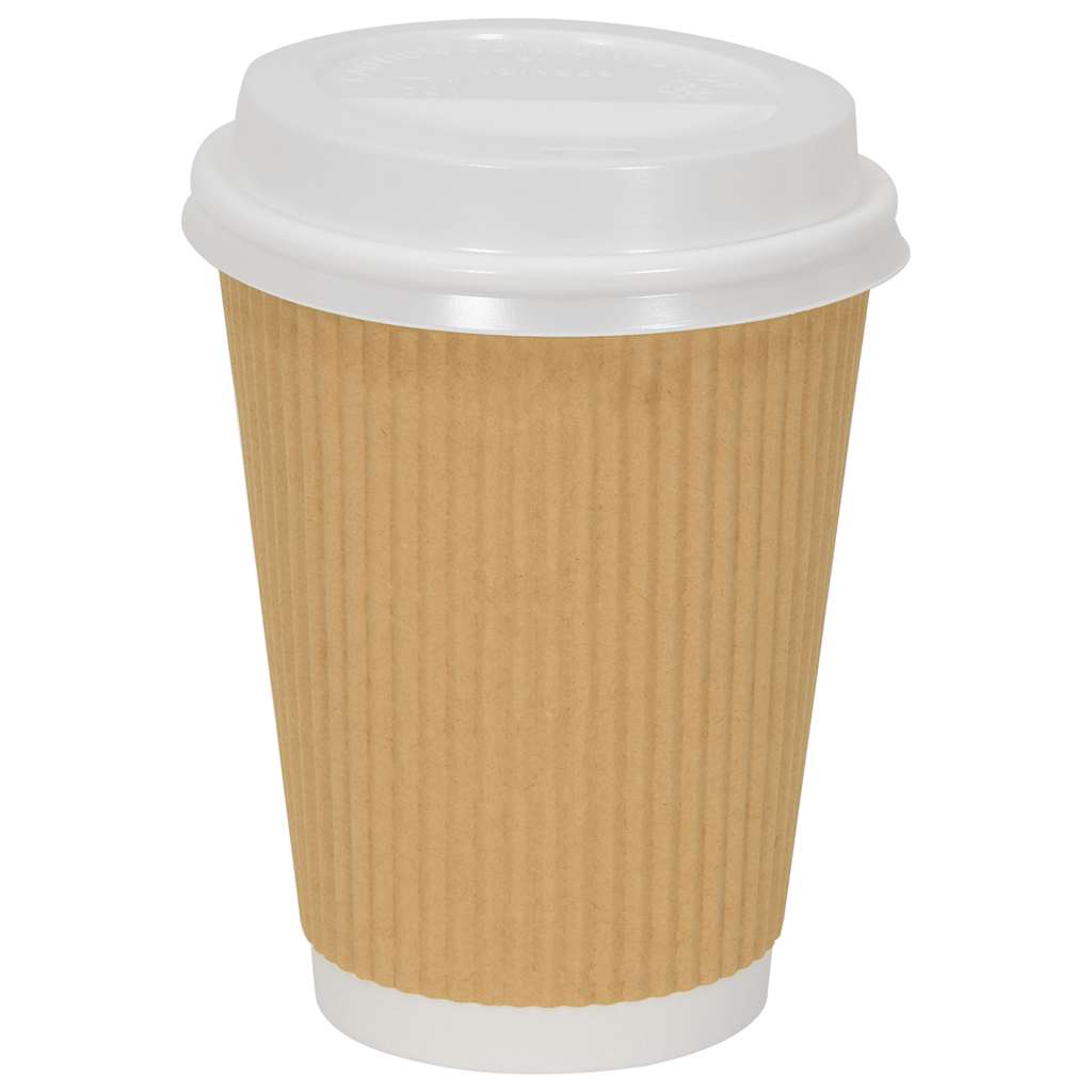 Capace Pentru Ceași Cafea Din Hârtie 8Oz 1000 Buc Plastic Alb