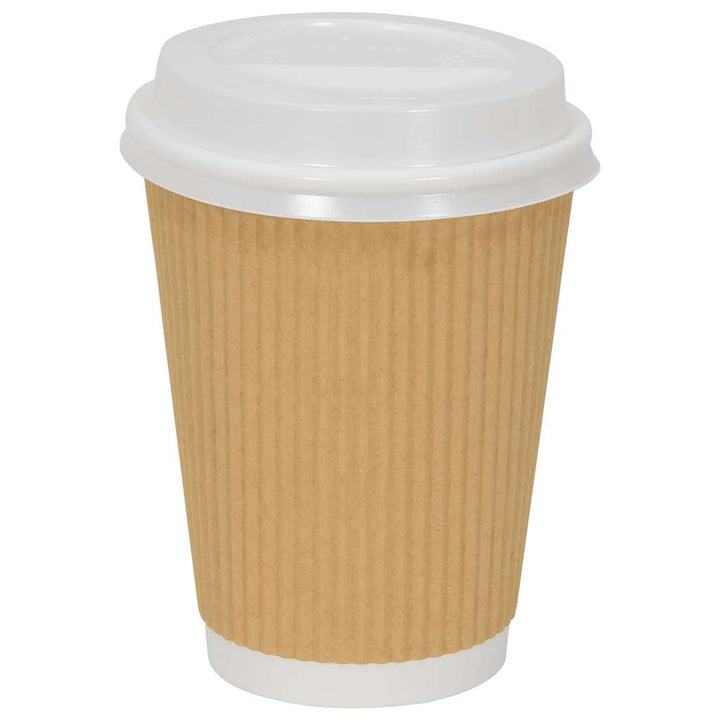 Capace Pentru Ceași Cafea Din Hârtie 8Oz 1000 Buc Plastic Alb