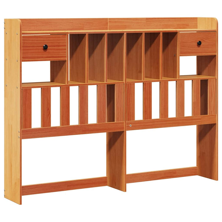 Pat Cu Bibliotecă Fără Saltea Maro Lemn Masiv De Pin
