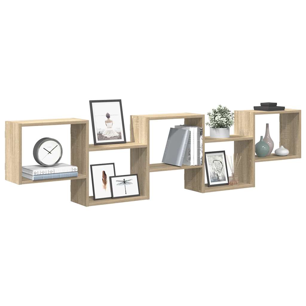 Raft Cubic De Perete Cu 5 Compartimente Lemn Prelucrat